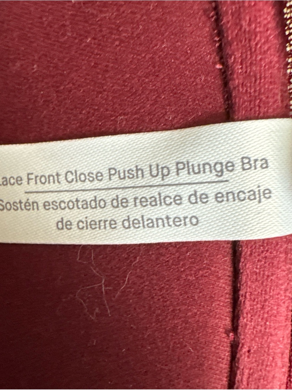 Auden Push Up Plunge Lace Bra 46DDD Burgundy Underwire Padded Front Close Full - Picture 10 of 11